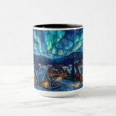 Glas-in-lood Panorama Winterdorp Mok (Midden)