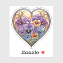 Glas in lood Pansies Hart