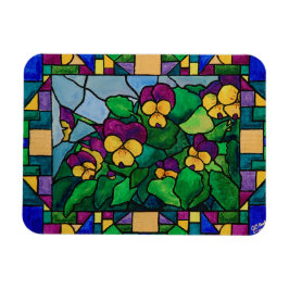 Glas in lood Pansies Magneet