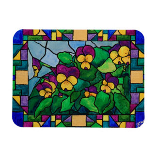 Glas in lood Pansies Magneet