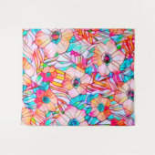 Glas in lood papaver wandkleed (Voorkant (horizontaal))