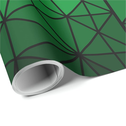 Glas in lood patroon 01.Green.Black Line BG Cadeaupapier (Rol Hoek)