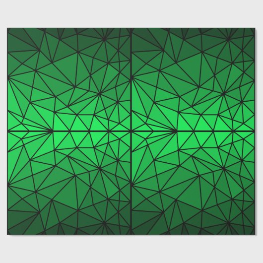 Glas in lood patroon 01.Green.Black Line BG Cadeaupapier (Vlak)