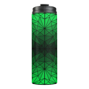 Glas in lood patroon 02.Green.Black Line BG Thermosbeker