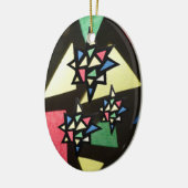 Glas in lood Patroon met 3 sterren Ovaal Ornament (Links)