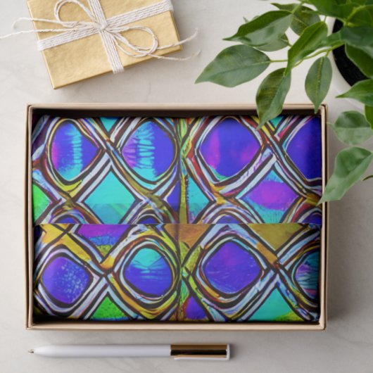 Glas in lood patrooneffect loskoppeling tissuepapier (Geschenk)