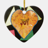Glas in lood Pattern JOY Leaf Heart Ornament (Voorkant)