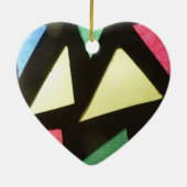 Glas in lood Pattern JOY Leaf Heart Ornament (Achterkant)