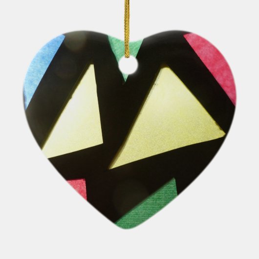 Glas in lood Pattern JOY Leaf Heart Ornament (Achterkant)