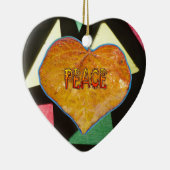 Glas in lood Pattern PEACE Leaf Heart Ornament (Rechts)
