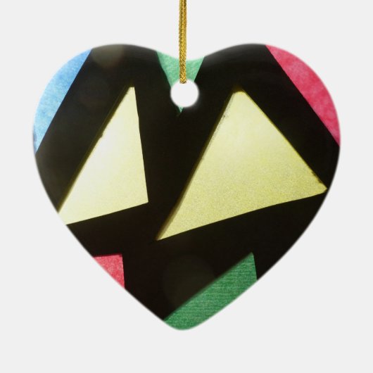 Glas in lood Pattern PEACE Leaf Heart Ornament (Achterkant)