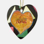 Glas in lood Pattern PEACE Leaf Heart Ornament (Links)