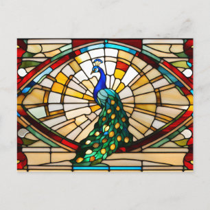 Glas-in-lood Pauw Briefkaart