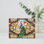 Glas-in-lood Pauw Briefkaart (Staand voorkant)