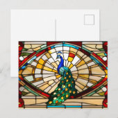 Glas-in-lood Pauw Briefkaart (Voorkant / Achterkant)