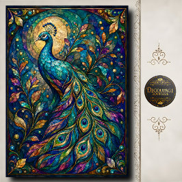 Glas-in-lood Pauw Decoupage Tissuepapier