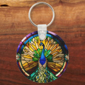 Glas-in-lood Pauw Sleutelhanger (Voorkant)