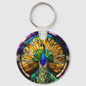 Glas-in-lood Pauw Sleutelhanger (Achterkant)