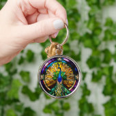 Glas-in-lood Pauw Sleutelhanger (Hand)