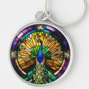 Glas-in-lood Pauw Sleutelhanger