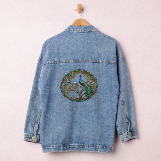 Glas in lood Peacock Autumn Tree Denim Jacket (Hangar)