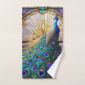 Glas in lood Peacock handdoeken: luxe badhanddoeke Bad Handdoek (Handdoek)