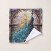Glas in lood Peacock handdoeken: luxe badhanddoeke Bad Handdoek (Wasdoekje)