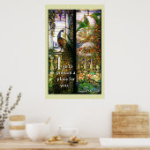 Glas in lood Peacock Heavenly Place for You Poster (Keuken)