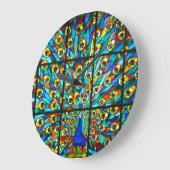Glas in lood Peacock-klok Grote Klok (Hoek)