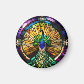 Glas in lood Peacock Magneet (Voorkant)