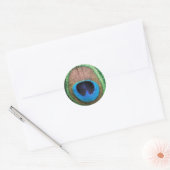 Glas in lood Peacock Ronde Sticker (Envelop)