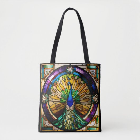 Glas in lood Peacock Tote Bag (Voorkant)
