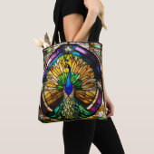 Glas in lood Peacock Tote Bag (Dichtbij)