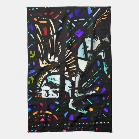 Glas in lood Pegasus Theedoek (Verticaal)