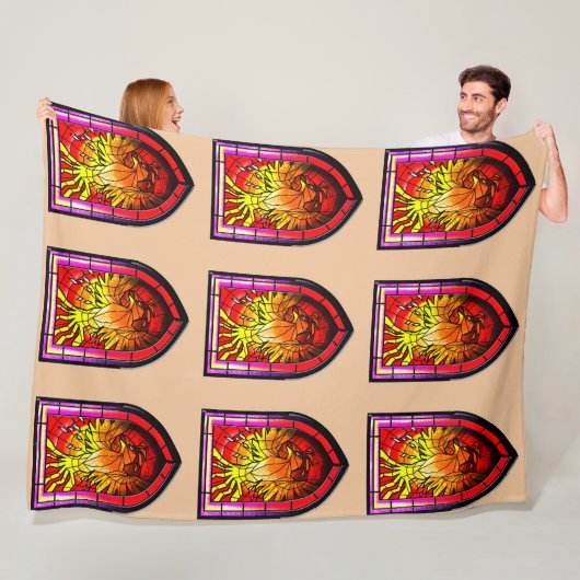 Glas in lood Phoenix Fleece Deken (In situ)