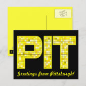 Glas in lood PIT Black en Gold Briefkaart (Voorkant / Achterkant)