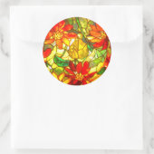 Glas in lood poinsettia bloem  bloem ronde sticker (Tas)