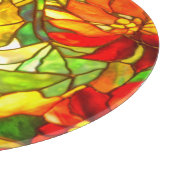 Glas in lood poinsettia bloem  bloem snijplank (Hoek)