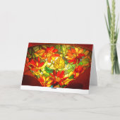 Glas in lood poinsettia bloem vintage bloem kaart (Achterkant)