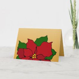 Glas-in-lood poinsettia feestdagen kaart