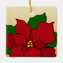 Glas-in-lood poinsettia