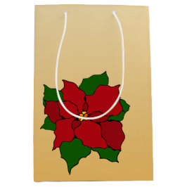 Glas-in-lood poinsettia medium cadeauzakje