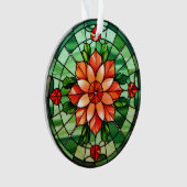 Glas in lood Poinsettia-Ornament Ornament (voorkant)