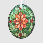Glas in lood Poinsettia-Ornament Ornament (voorkant)
