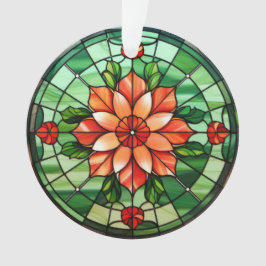 Glas in lood Poinsettia-Ornament Ornament