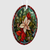 Glas in lood Poinsettia-Ornament Ornament (voorkant)