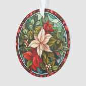 Glas in lood Poinsettia-Ornament Ornament (voorkant)