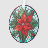 Glas in lood Poinsettia-Ornament Ornament (voorkant)