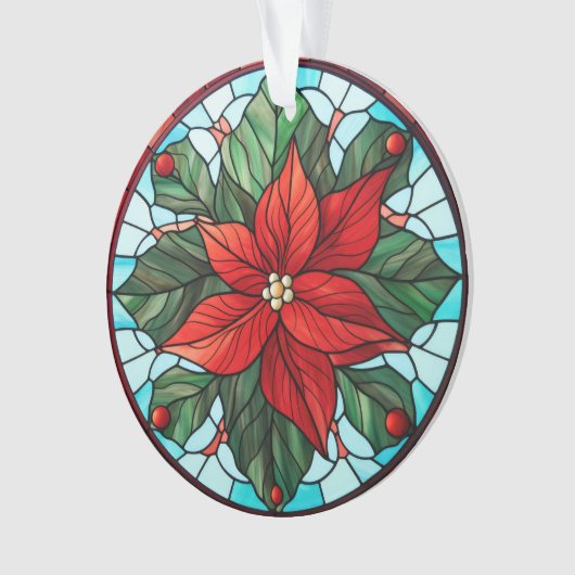 Glas in lood Poinsettia-Ornament Ornament