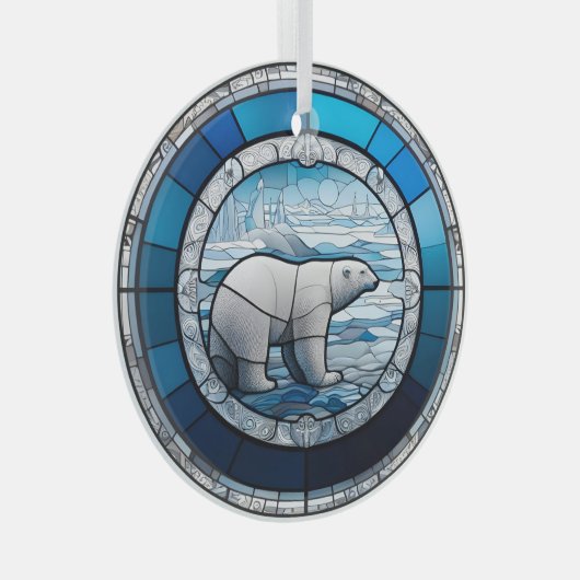 Glas in lood Polar Beer Glas Ornament (Voorkant Rechts)